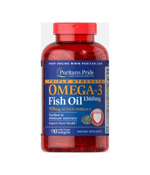 Витамины и минералы Puritan's Pride Puritan's Pride Omega-3 Fish Oil (Triple Strength 95%) 1360mg