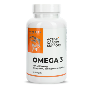 Progress Nutrition Omega Active, Fish Oil 1000mg, EPA 330mg/DHA 220mg + Vit.E