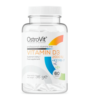 Витамины и минералы OstroVit OstroVit D3 2000 IU + K2 MK-7 + C + Zn