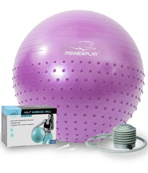 Мячи для фитнеса Power Play Мяч для фитнеса (75 см) фитбол полумассажный PowerPlay 4003 Сиреневый + насос