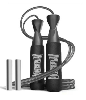 Скакалки Power Play Скакалка швидкісна PowerPlay 4211 X Rope з обтяжувачами Чорна (3 м)
