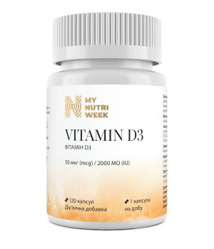 Вітаміни та мінерали My Nutri Week My Nutri Week Vitamin D3 2000 IU