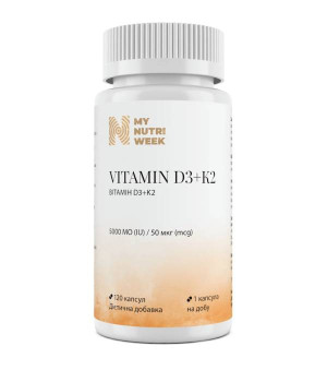 Вітаміни та мінерали My Nutri Week My Nutri Week Vitamin D3+K2 5000 IU