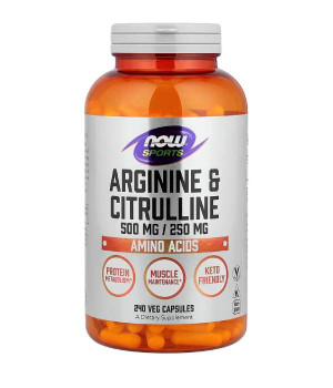 Аргінін Now Foods NOW Arginine & Citrulline 500 mg / 250 mg