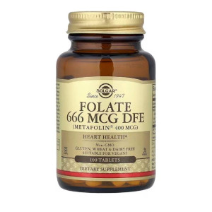 Solgar Folate 666 mcg MCG DFE (Metafolin 400 mcg)